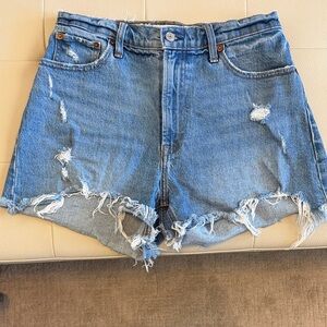 Abercrombie Curve Love Distressed Denim Shorts